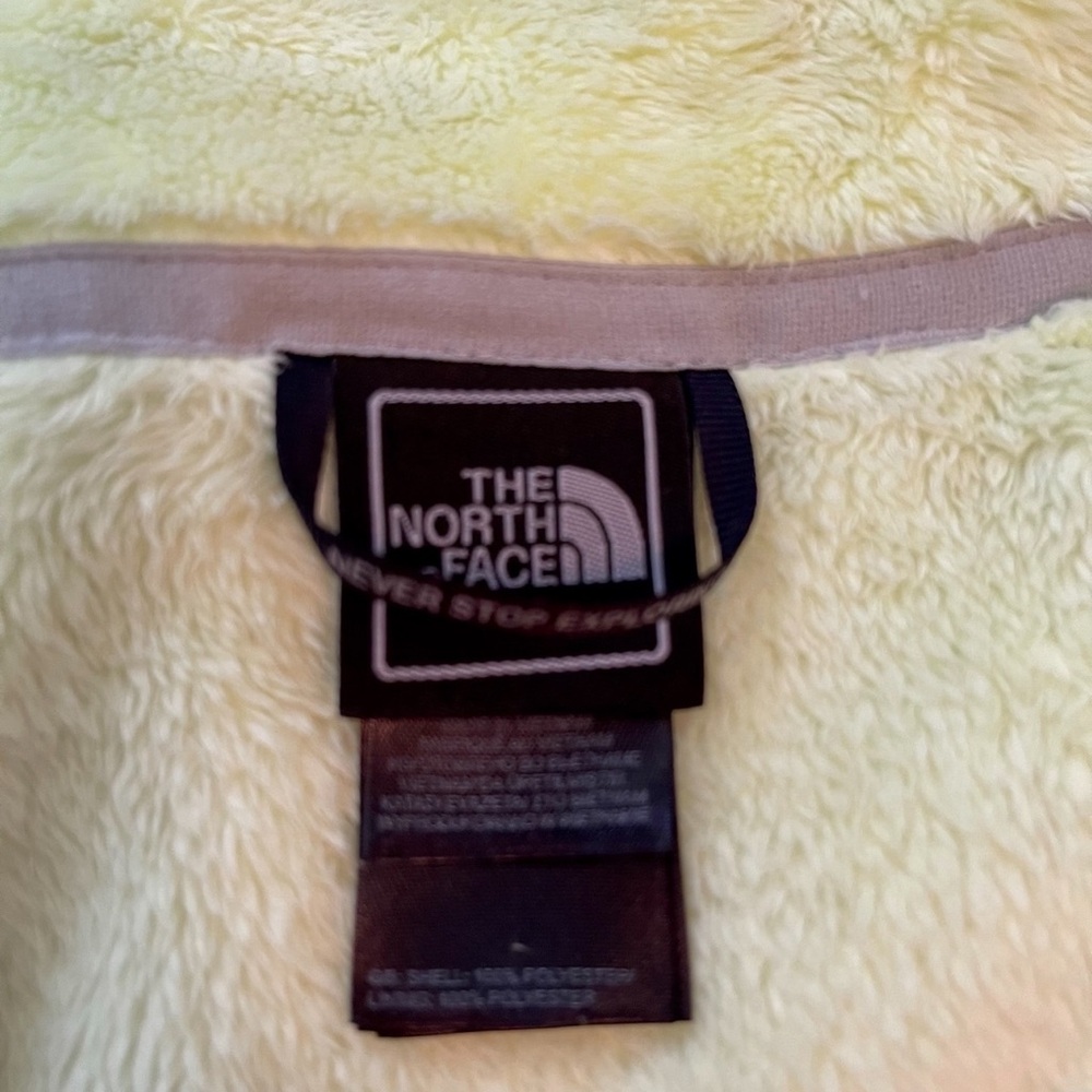 The North Face Osito Neon Yellow Fuzzy Jacket - Sz L/G - Picture 8 of 9